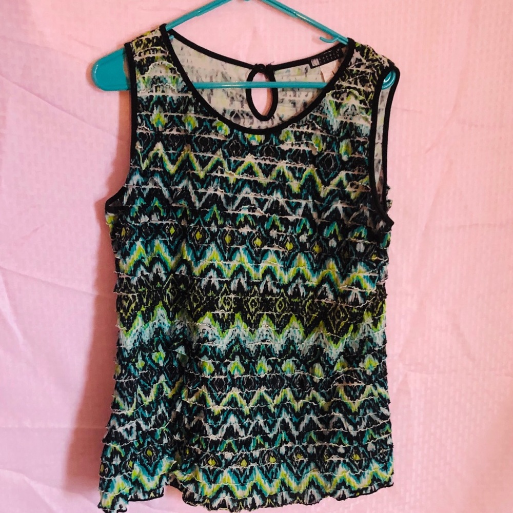 Women’s Carole Little Tank Top with Ruffles.
